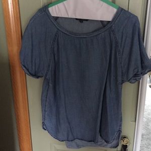 Chambray short sleeved top