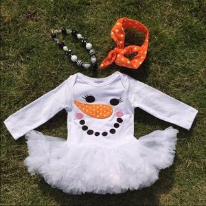 Snowman Tutu Onesie 0-6 Months w/ Accessories