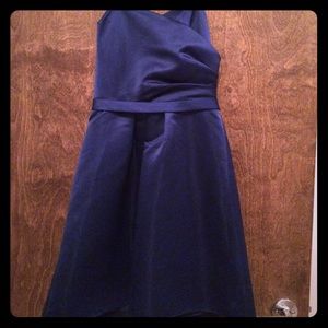 Navy Satin bridesmaid dress