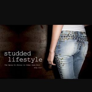 Blank NYC urban cave girl studded distressed jeans