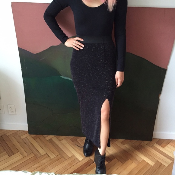 Forever 21 Dresses & Skirts - New Years Eve 🎇 Rainbow glitter skirt with slit