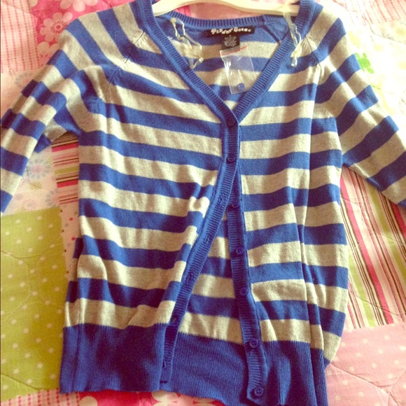 BRAND NEW full sleeves cardigan blue and grey - Picture 1 of 2