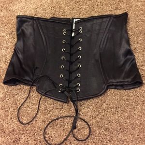 Stretch satin under bust corset