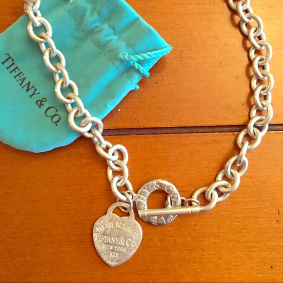 Tiffany 925 toggle heart sterling necklace