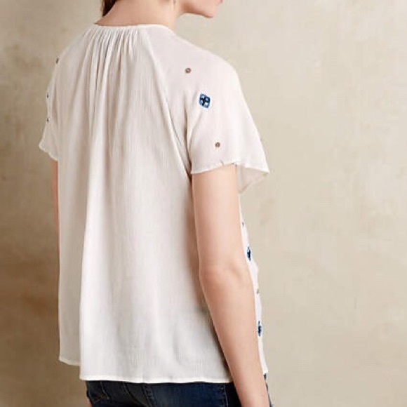 NIP Maeve Anthropologie Beaded Embroidered Blouse - Picture 3 of 4