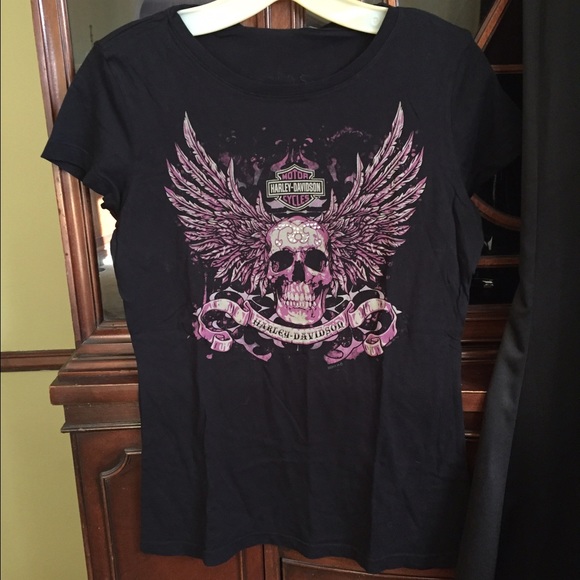NWT Harley Davidson Y2K Studded Skull Tee