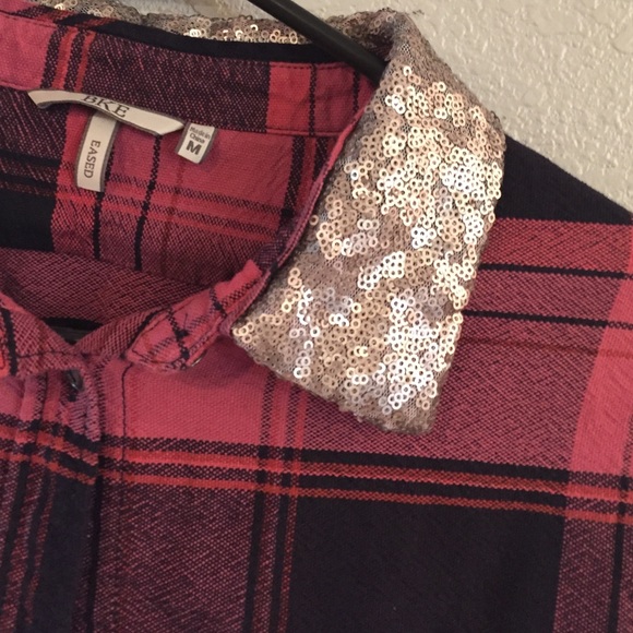 SOLD!!!   Buckle sequins/plaid shirt - Picture 2 of 2