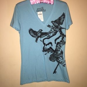 Blue and black Fix fitted t shirt