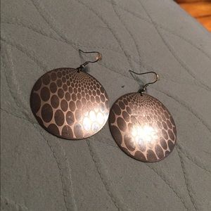 Silver disk earrings