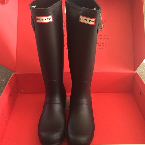 All black Hunter Boots