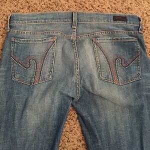 Citizen of humanity flare leg jeans.