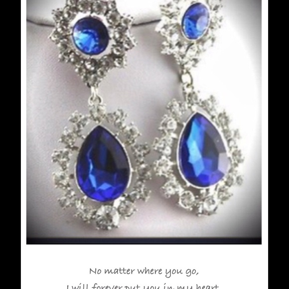 Brand new rhinestone and topaz inspired earrings. - Picture 2 of 2