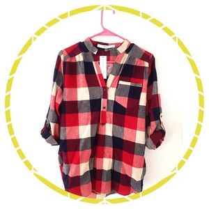 Plaid top size M