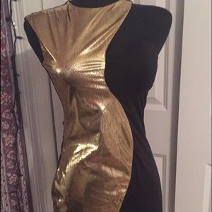 Black and gold dress