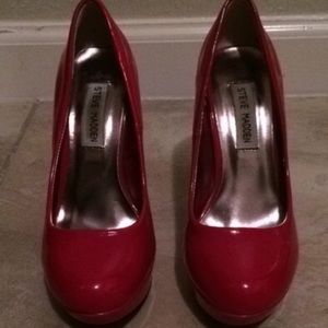 Shiny, Red Steve Madden Heels