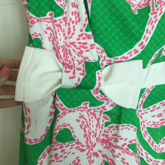 Lilly Pulitzer sz 4 green tube top dress with bow! - Picture 4 of 4