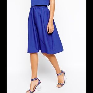 ASOS True Decadence Full Midi Skirt Blue Petite M