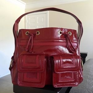 Kate Landry Dark Red Patent Leather Satchel