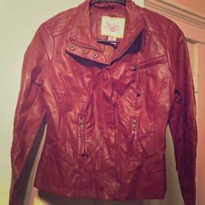 Maroon leather jacket