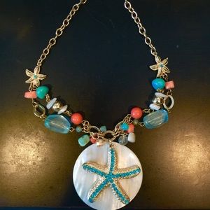 Starfish and Pearl statement necklace