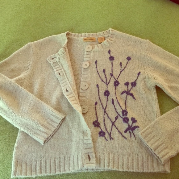 Sage colored sweater. Button up. Size large
