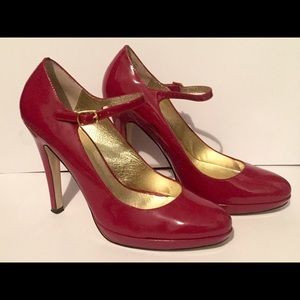 Nine West Red Patent Leather Mary Jane Heel