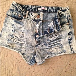 Vintage inspired distressed shorts