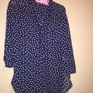 Heart print blouse