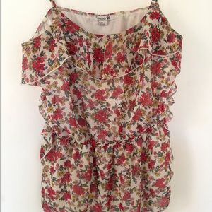 Floral cinch waisted top