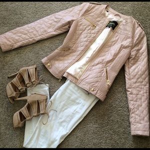 XS gorgeous guess quilted leather jacket!