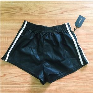 Sporty faux leather shorts from forever21