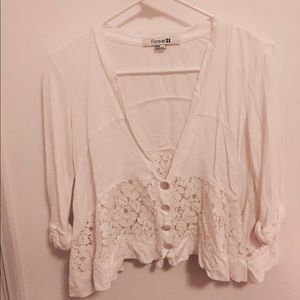Pretty White Lacey Lightweight Sweater