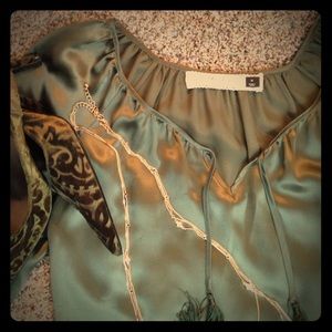 Green silky holiday shirt