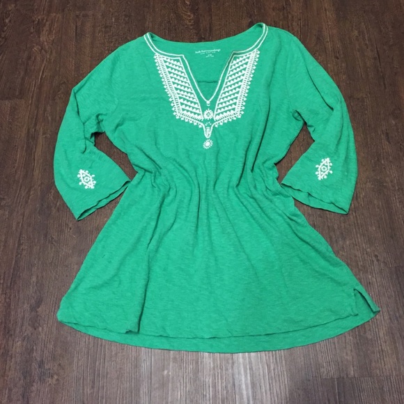 Soft Surroundings Tops - Green Aztec Tunic