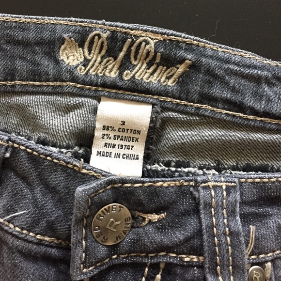 Red Rivet jeans, size 3 - Picture 3 of 3