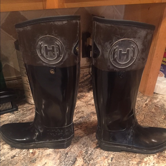 Hunter Rain Boots Black and Brown