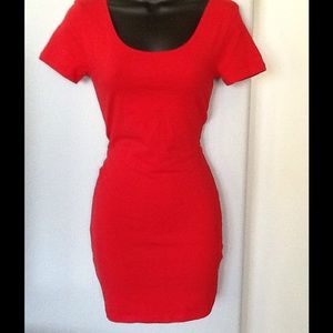 SOLD Red Forever 21 dress with Criss cross back S