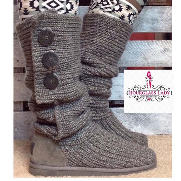 UGG Shoes - Grey UGG Crochet Cardy Boots