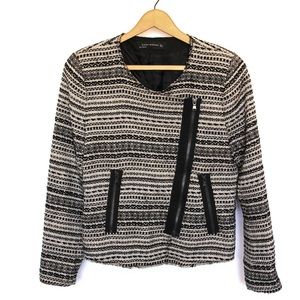 Zara | tweed side zip jacket