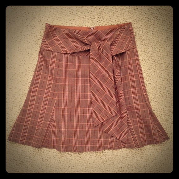 Zinc Burgundy Plaid Skirt