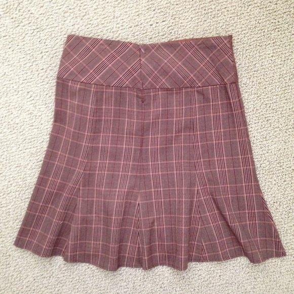 Zinc Burgundy Plaid Skirt