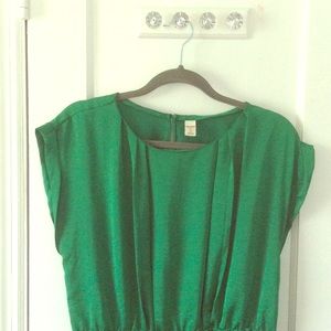 EMERALD GREEN 100% Silk Dress