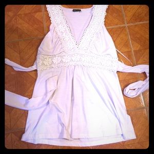 White tank with tie in the back