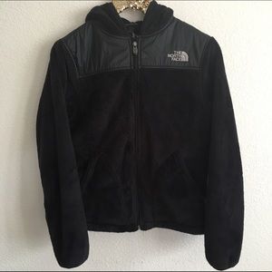 North Face Black Fleece Hooded Jacket - S