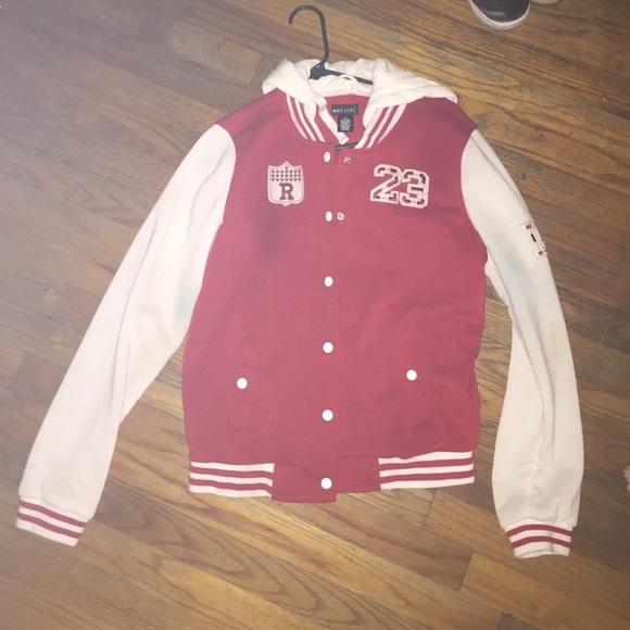 red varsity jacket