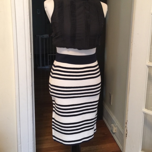 Black and White Pencil Skirt