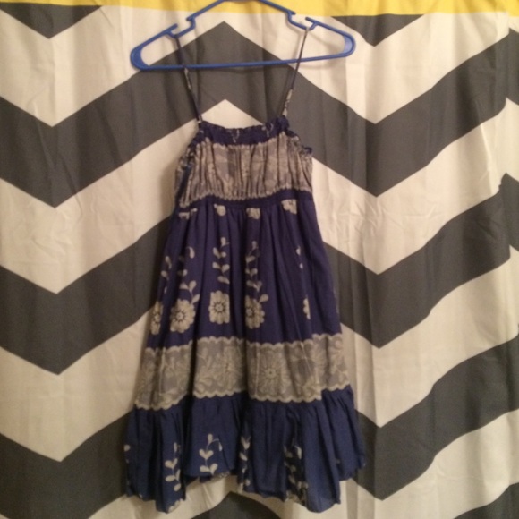 White and blue dress