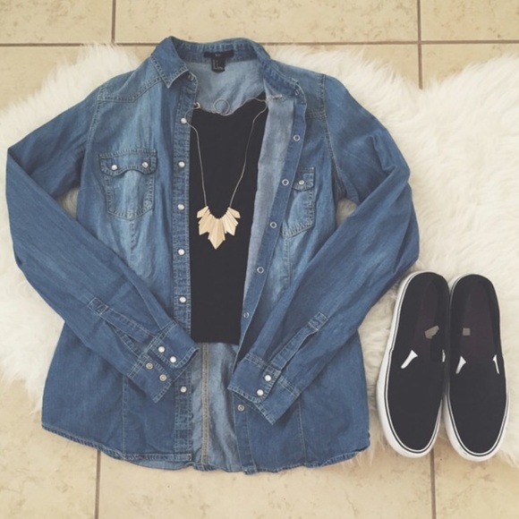 Denim shirt+mint dress bundle for @noize09