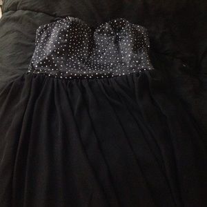 Black sparkly high low dress