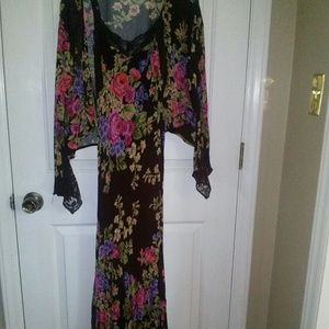 2pc. Beaded floral long Dress